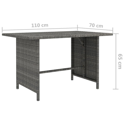 Garden Lounge Set Grey PE (polyethylene) rattan, powder-coated steel