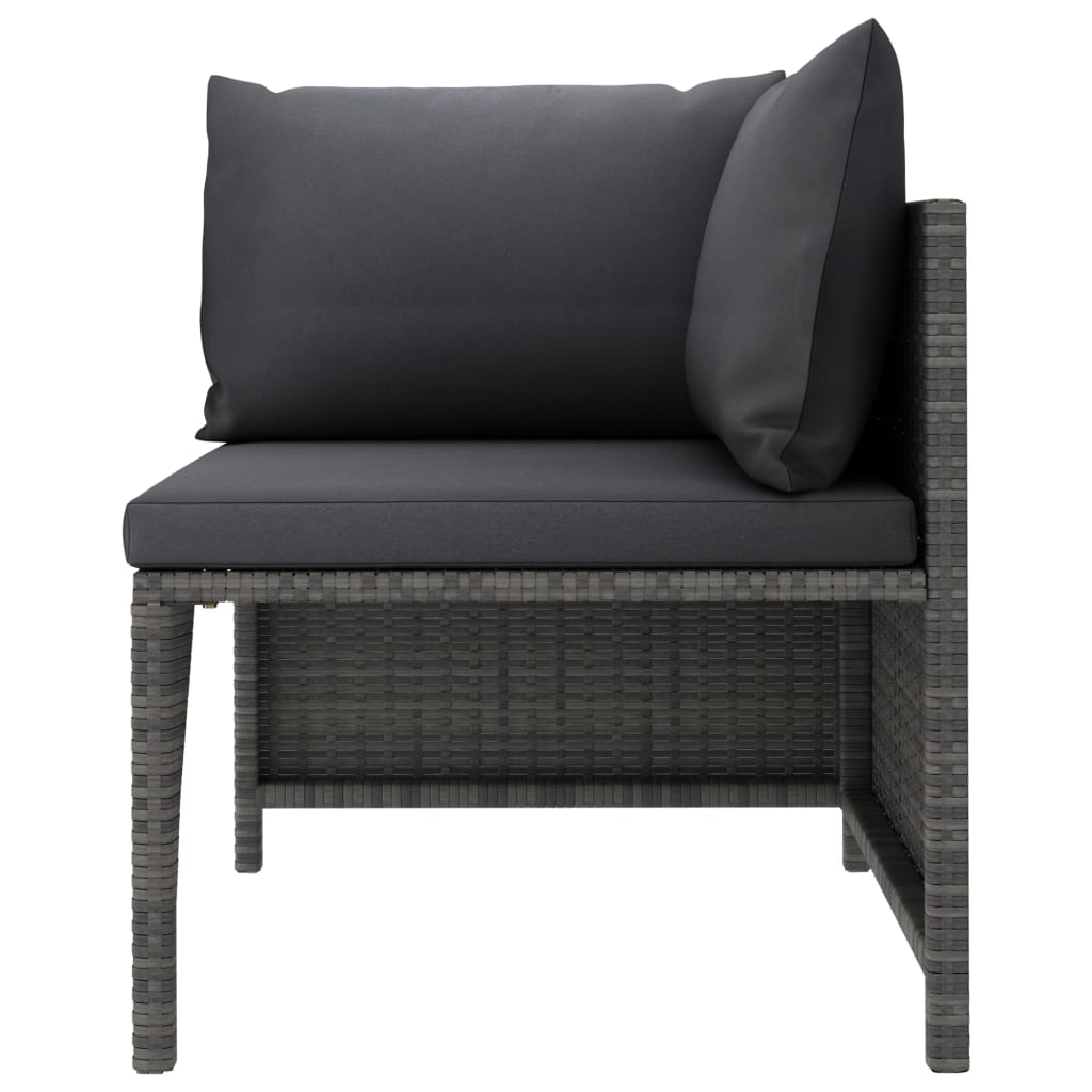 Garden Lounge Set Grey PE Rattan 9 Piece Set Modular