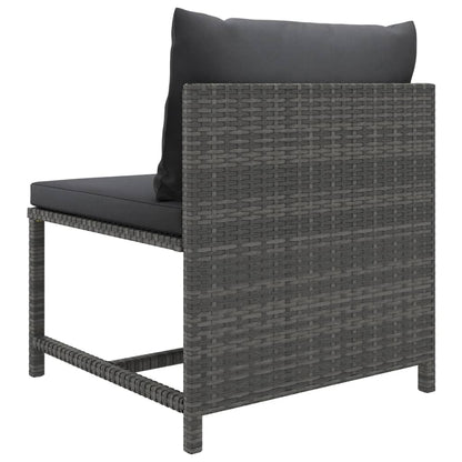 Garden Lounge Set Grey PE Rattan 9 Piece Set Modular
