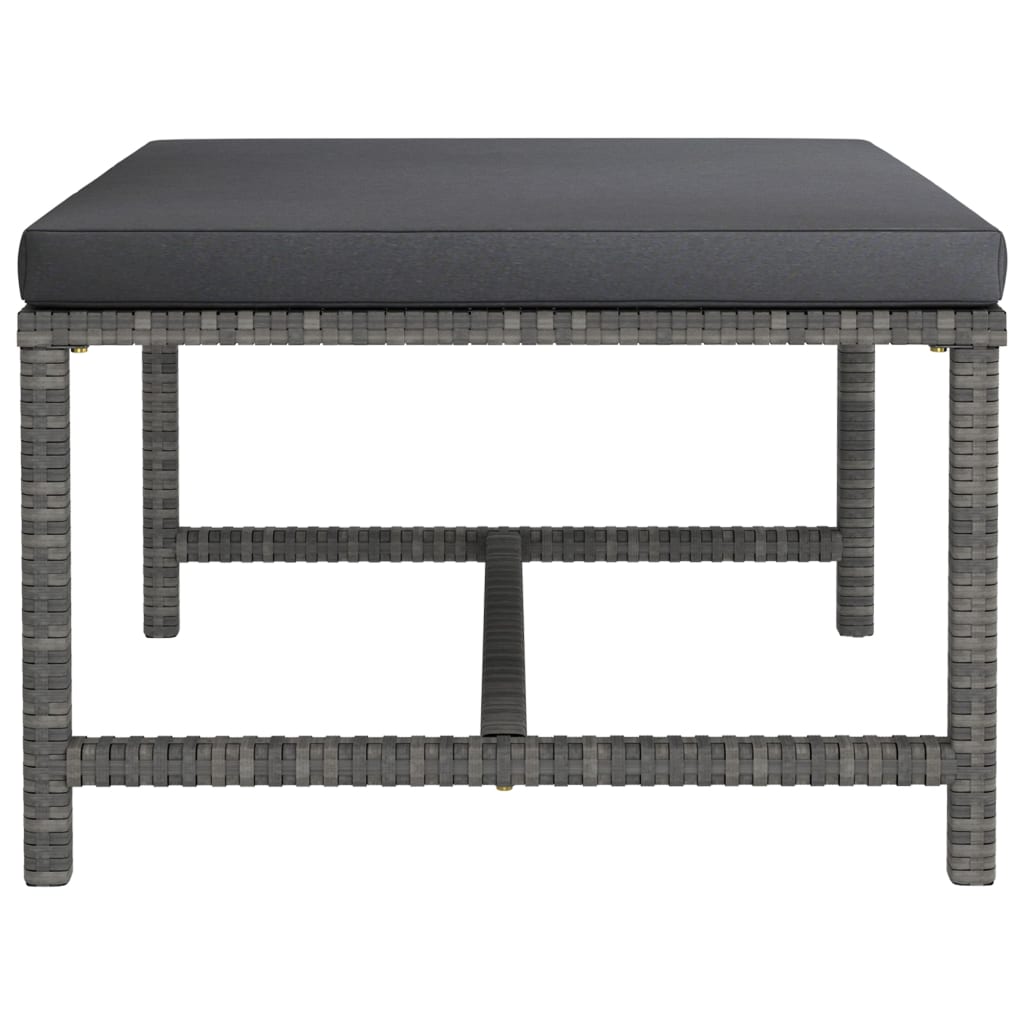 Garden Lounge Set Grey PE Rattan 9 Piece Set Modular
