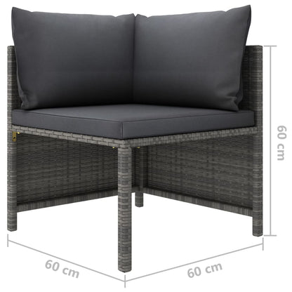 Garden Lounge Set Grey, Anthracite PE (polyethylene) rattan