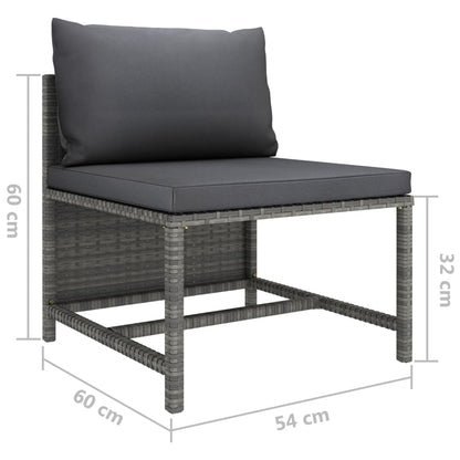 Garden Lounge Set Grey, Anthracite PE (polyethylene) rattan