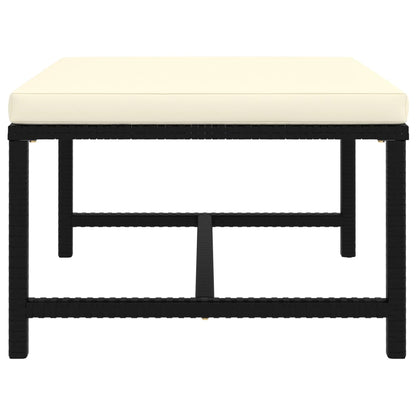 Garden Lounge Set Black, Cream White