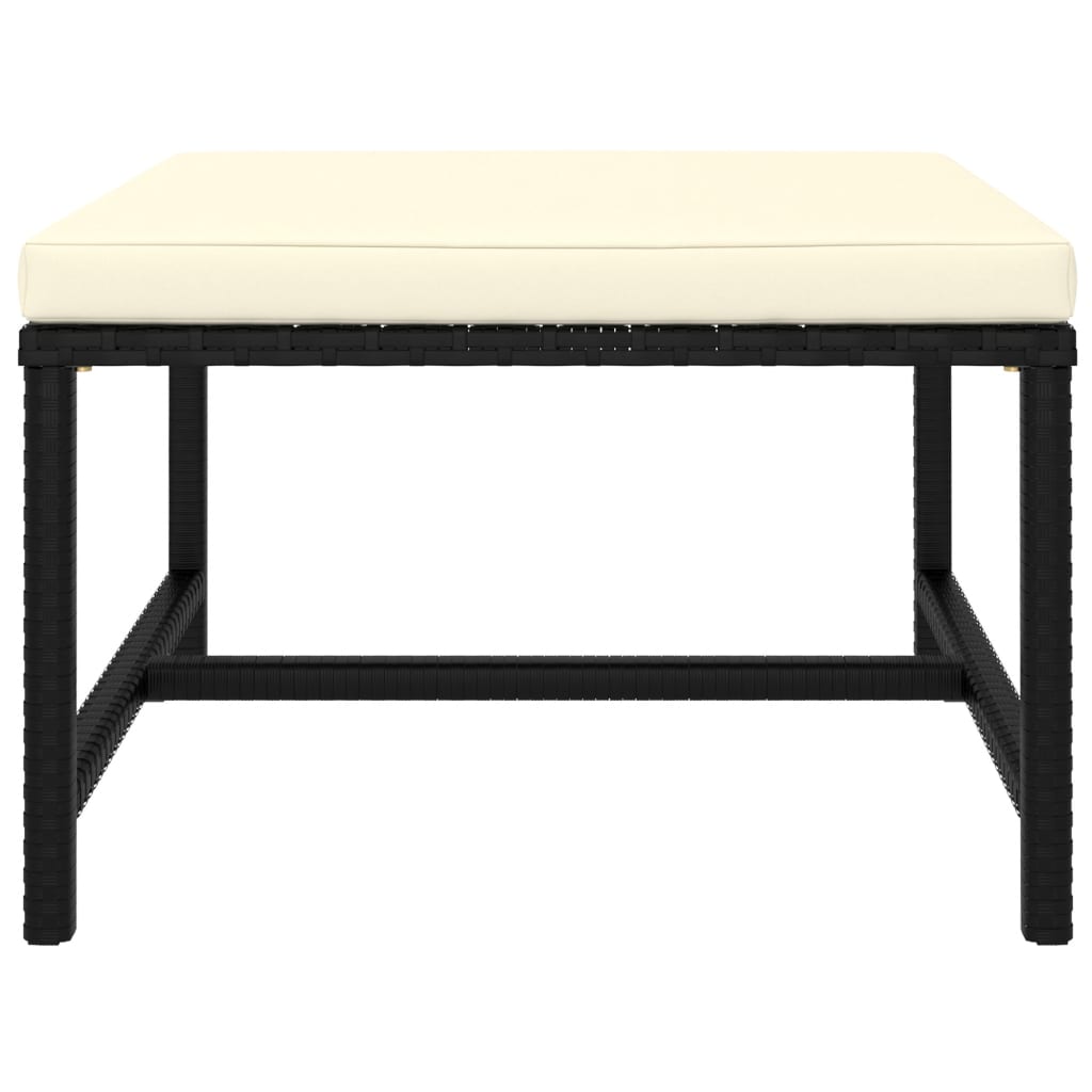 Garden Lounge Set Black, Cream White