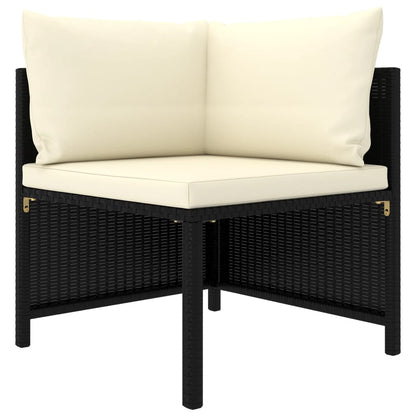 Garden Lounge Set Black PE rattan 6 Piece Set Light Weight