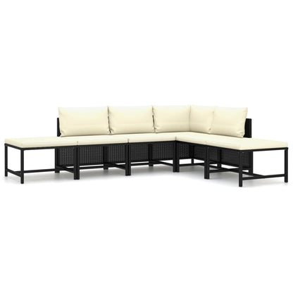 Garden Lounge Set Black PE (polyethylene) rattan Standard Modular