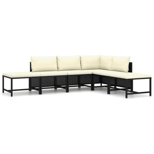 Garden Lounge Set Black PE (polyethylene) rattan Standard Modular