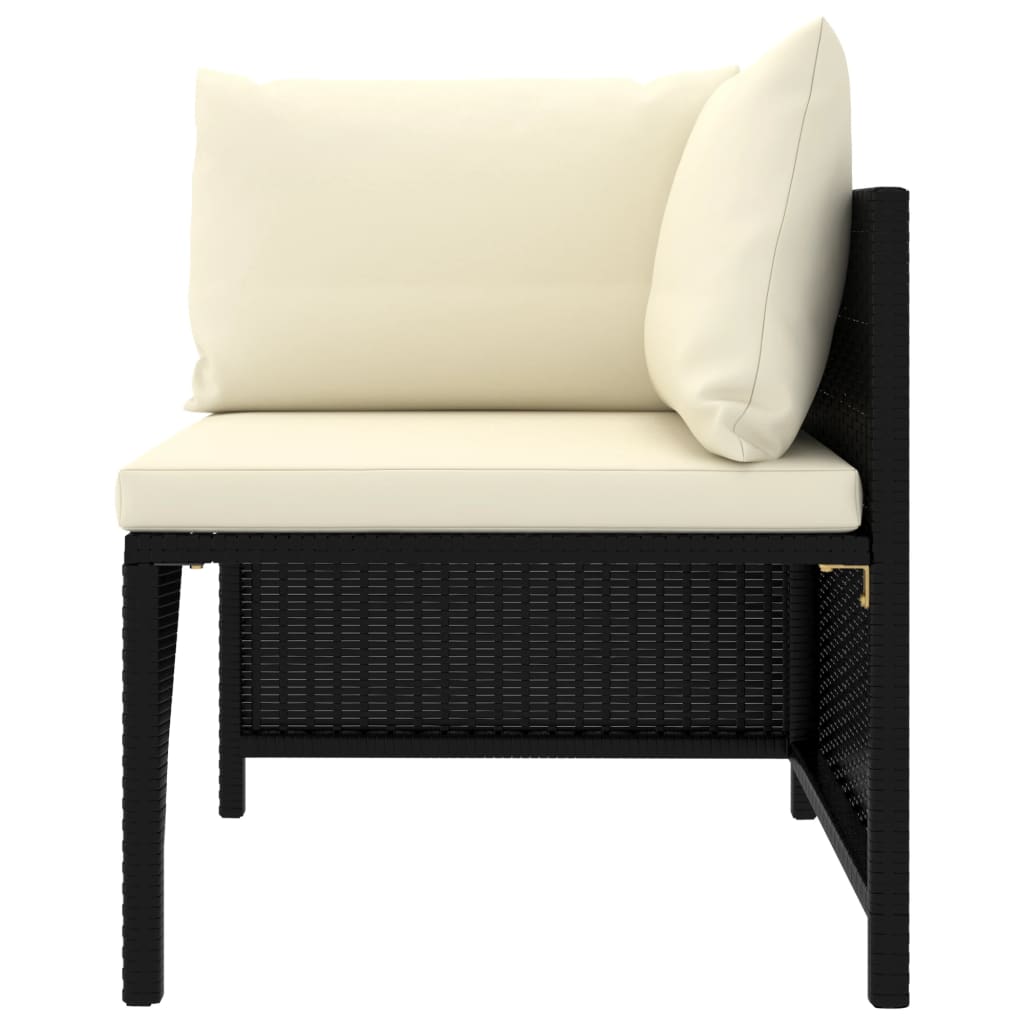 Garden Lounge Set Black PE (polyethylene) rattan Standard Modular