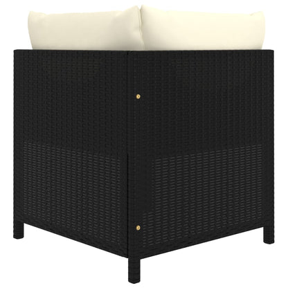 Garden Lounge Set Black PE (polyethylene) rattan Standard Modular