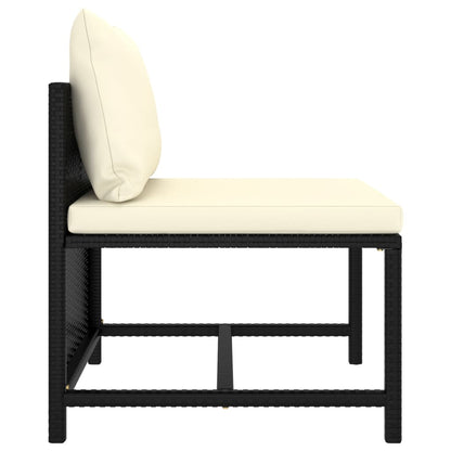 Garden Lounge Set Black PE (polyethylene) rattan Standard Modular