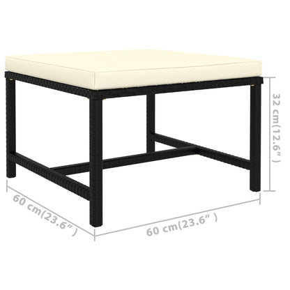 Garden Lounge Set Black PE (polyethylene) rattan Standard Modular