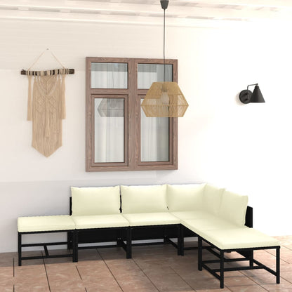 Garden Lounge Set Black PE (polyethylene) rattan Standard Modular