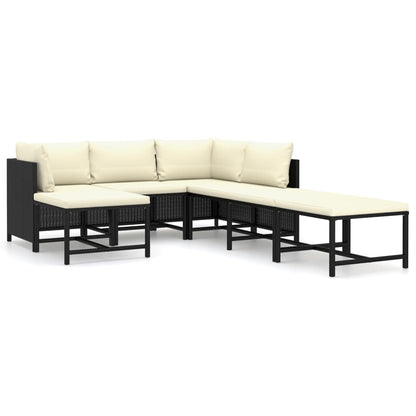 Garden Lounge Set Black, Cream White