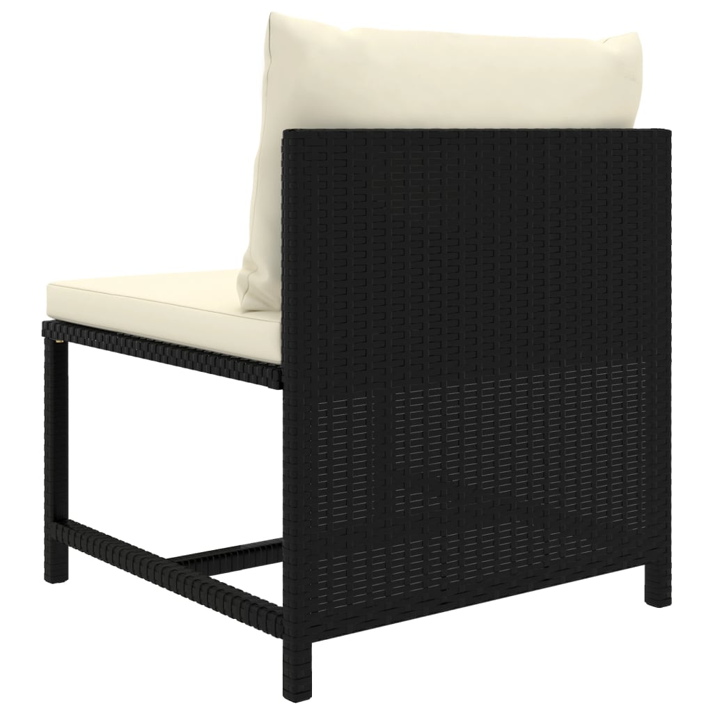 Garden Lounge Set Black, Cream White