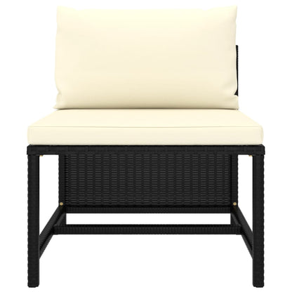 Garden Lounge Set Black, Cream White