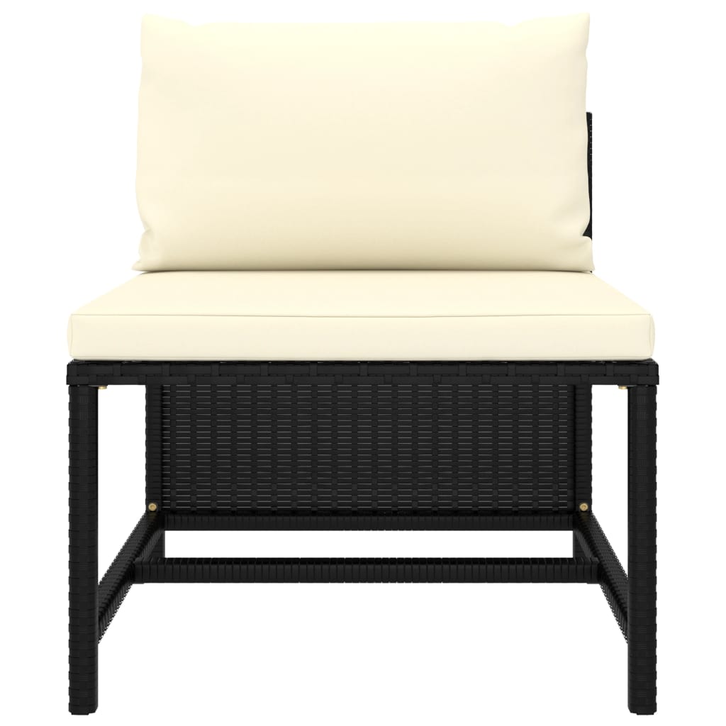 Garden Lounge Set Black, Cream White