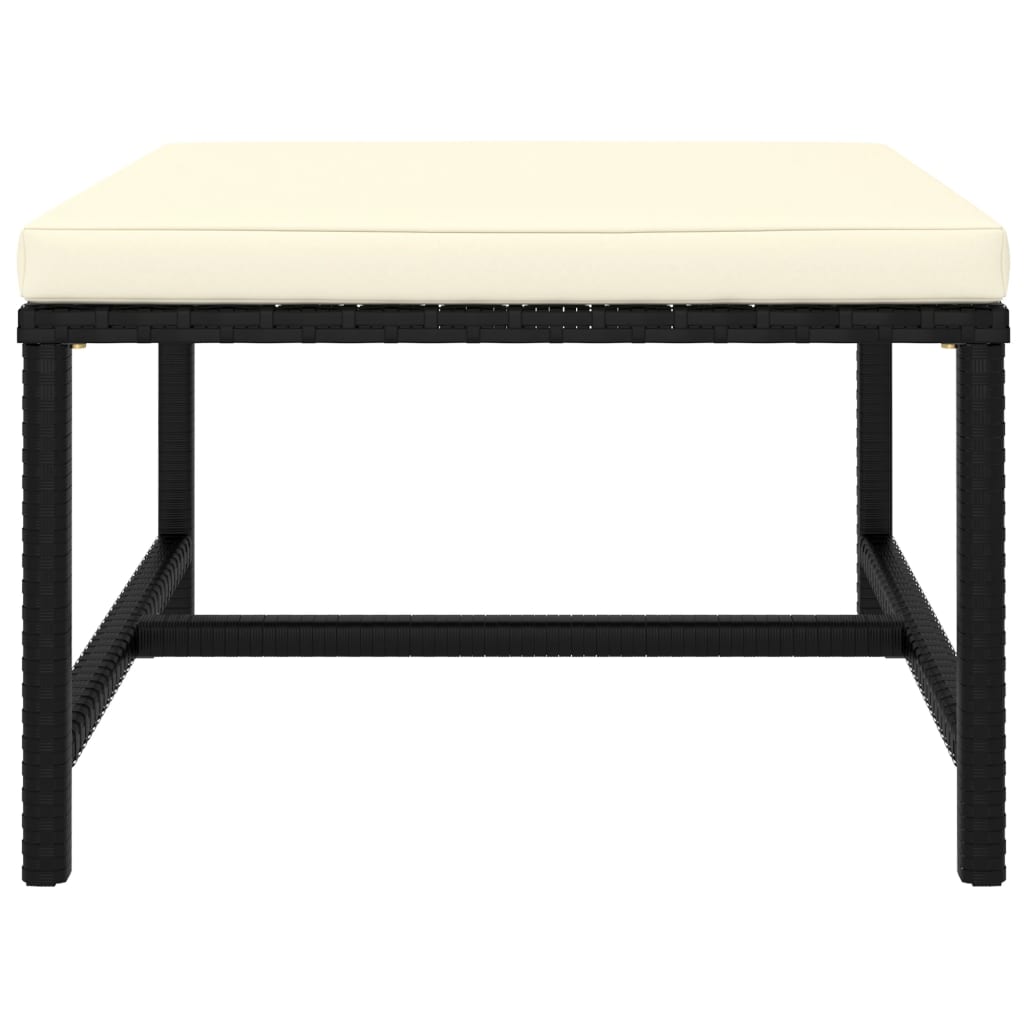Garden Lounge Set Black, Cream White