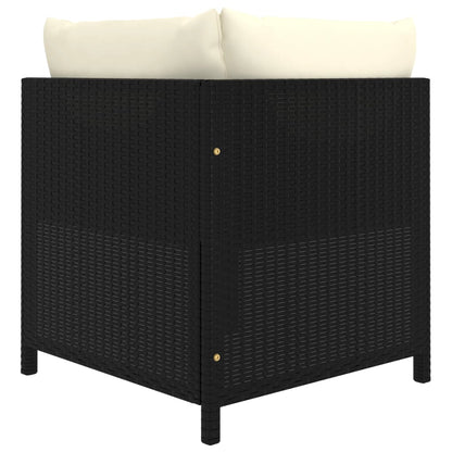 Garden Lounge Set Black/Cream White