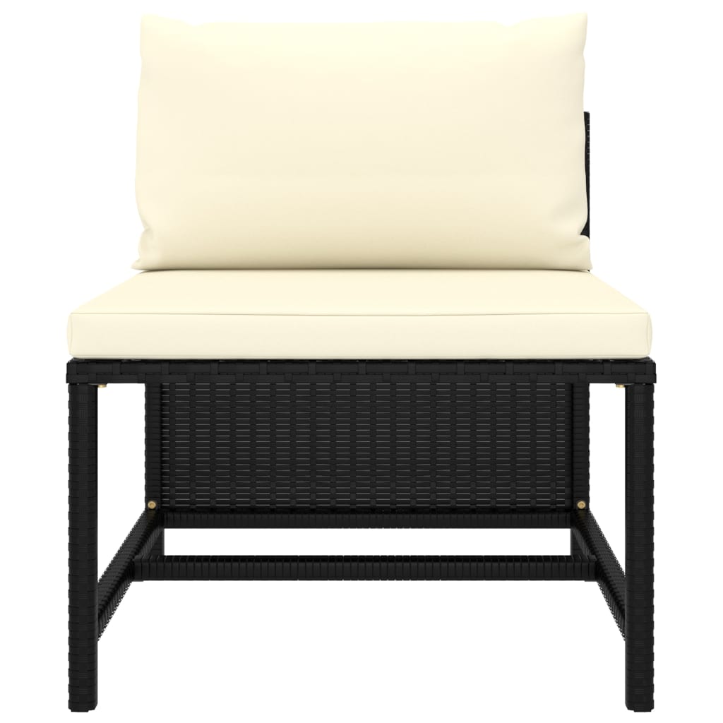 Garden Lounge Set Black/Cream White