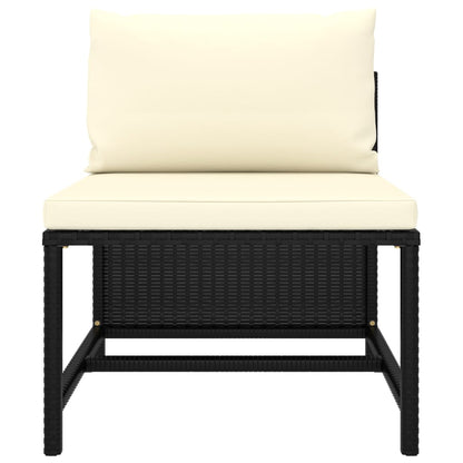 Garden Lounge Set Black/Cream White