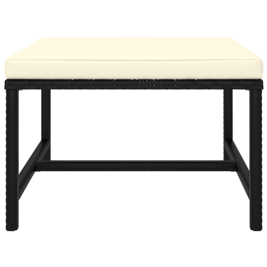 Garden Lounge Set Black/Cream White
