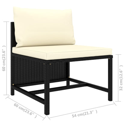 Garden Lounge Set Black/Cream White