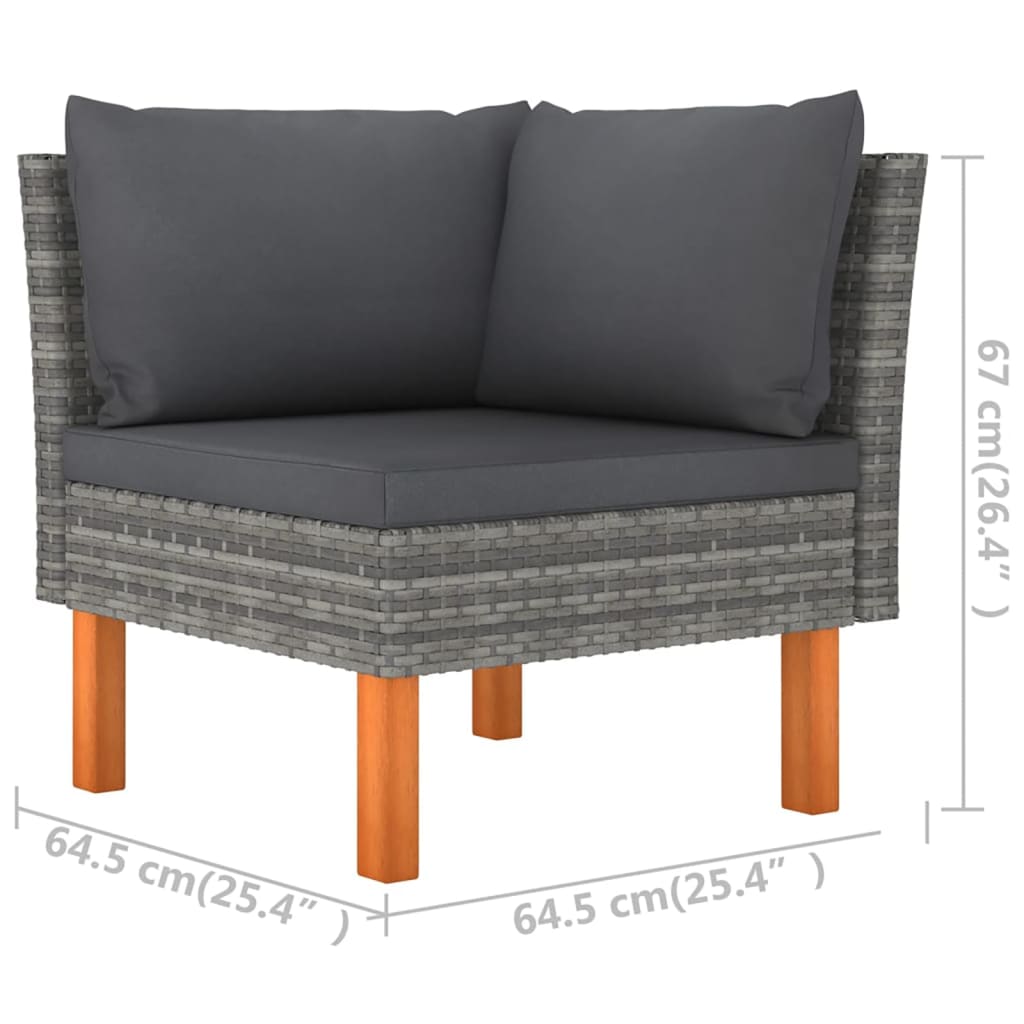 Garden Lounge Set Grey and Anthracite