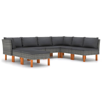 Garden Lounge Set Grey PE Rattan Standard Modular