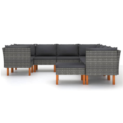 Garden Lounge Set Grey PE rattan Large Modular