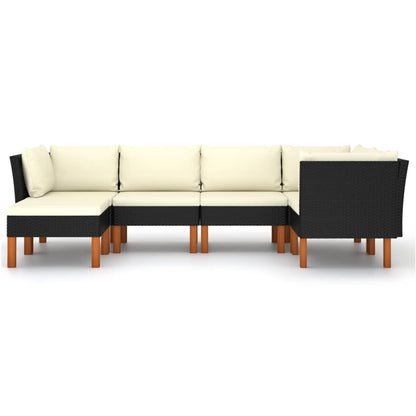 Garden Lounge Set Black, Cream White