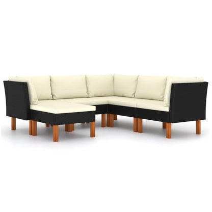 Garden Lounge Set Black, Cream White