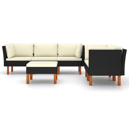 Garden Lounge Set Black PE Rattan Modular Garden Lounge Set