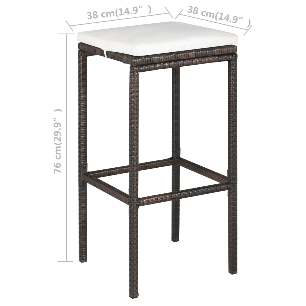 Garden Bar Set Brown, Cream