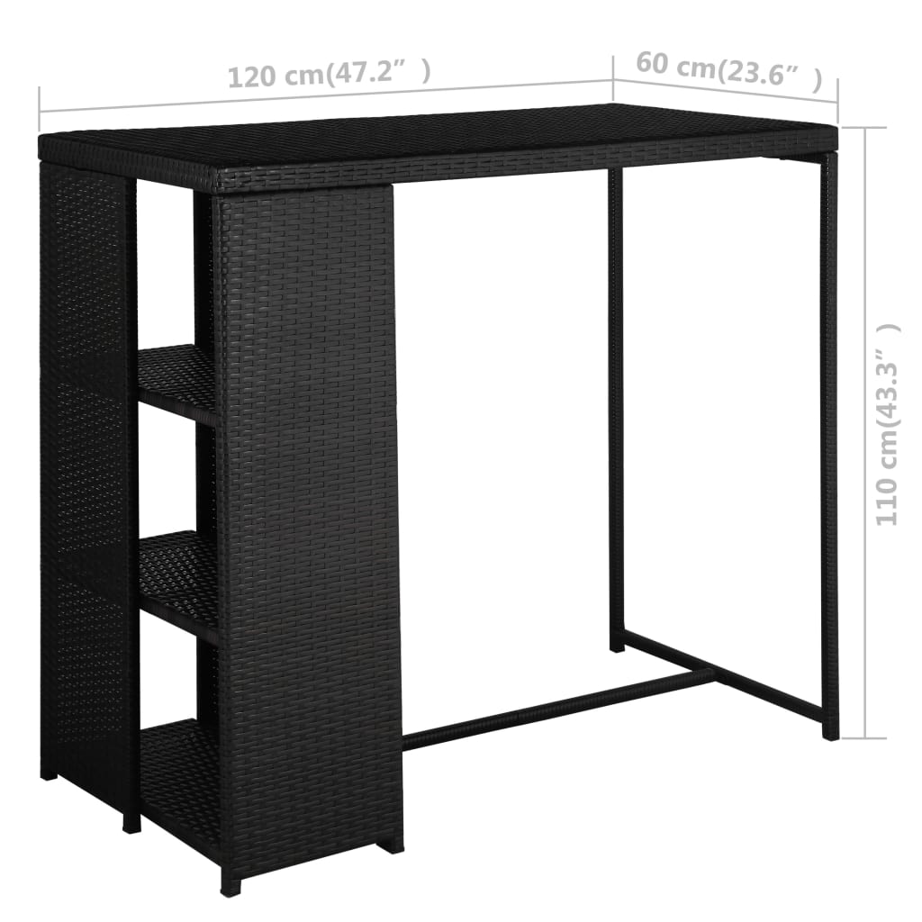 Garden Bar Set Black, Cream