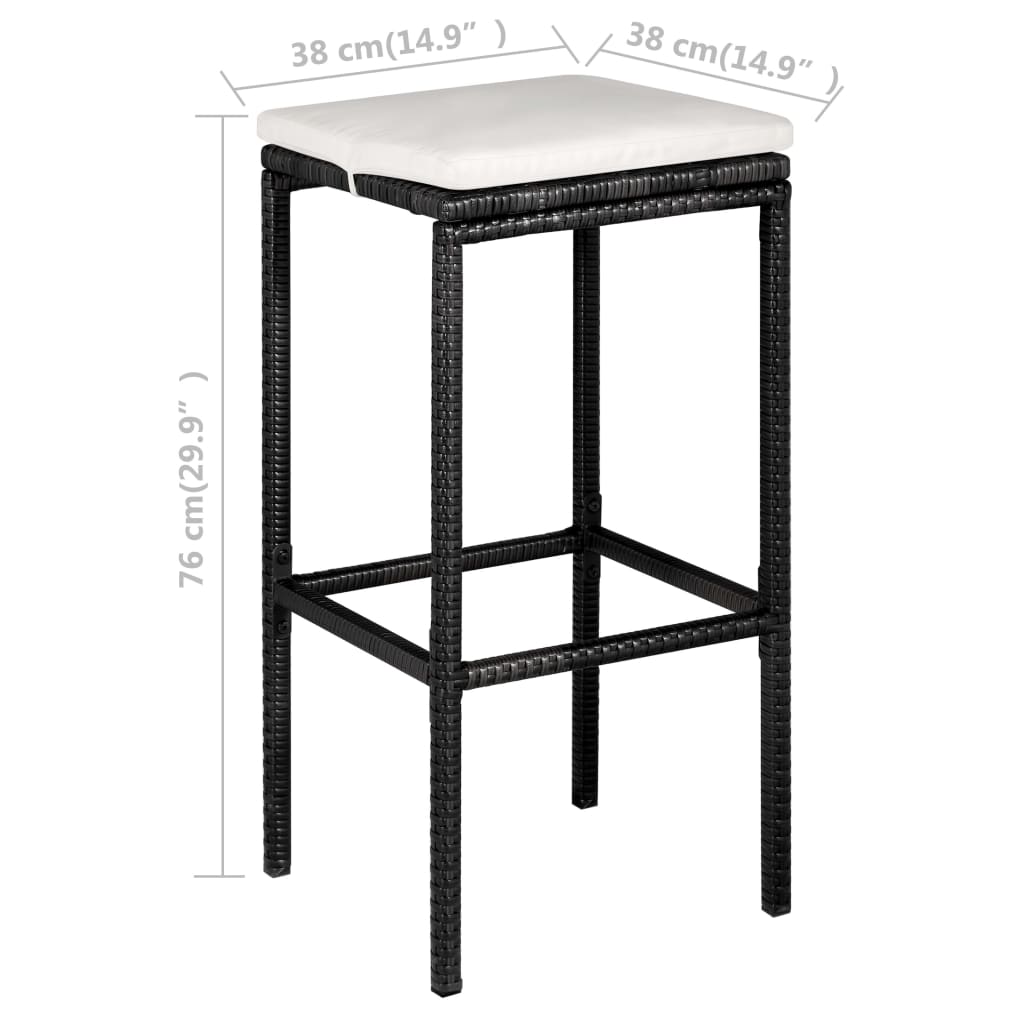 Garden Bar Set Black, Cream