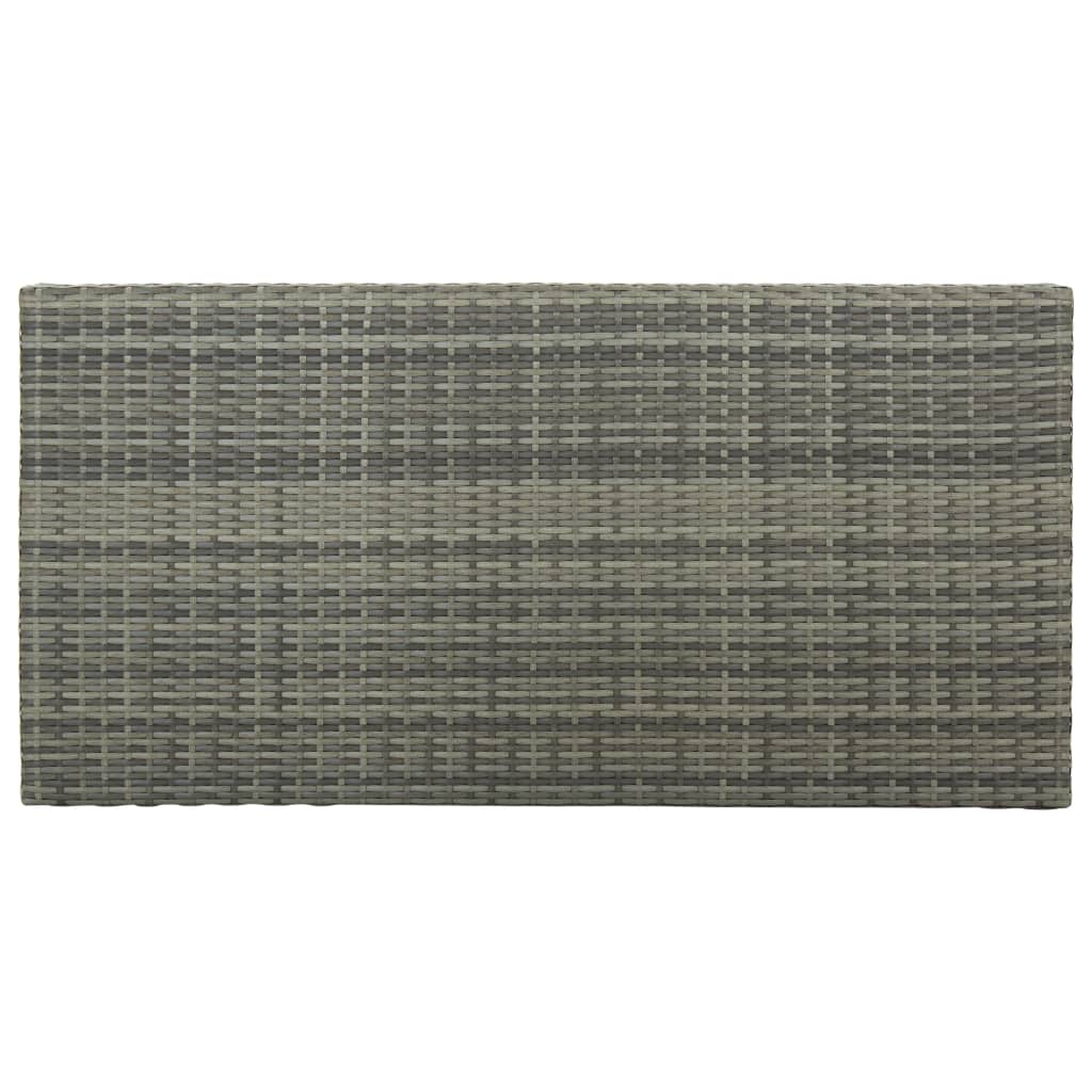 Garden Bar Set Grey Poly Rattan, Powder-Coated Steel Large