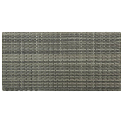 Garden Bar Set Grey Poly Rattan, Powder-Coated Steel Large
