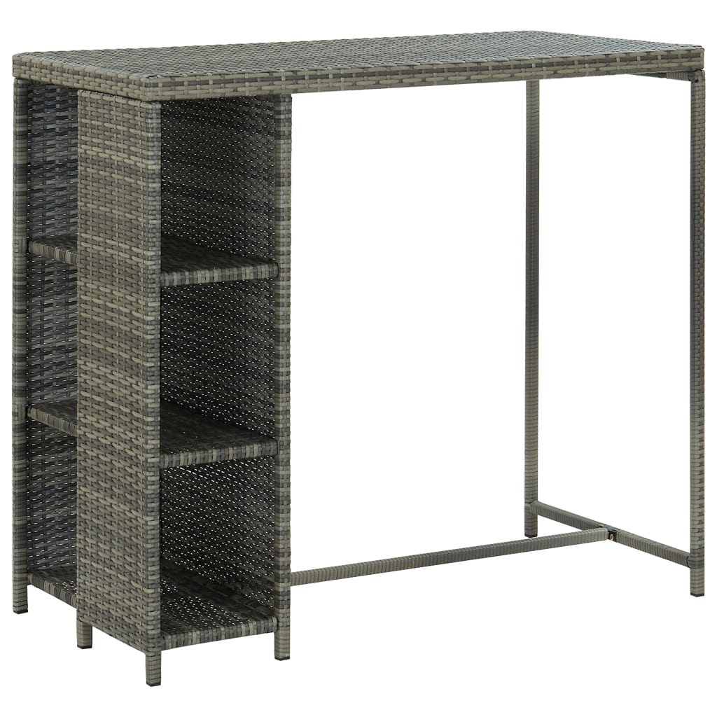 Garden Bar Set Grey Poly rattan 5 Piece Set Removable Covers