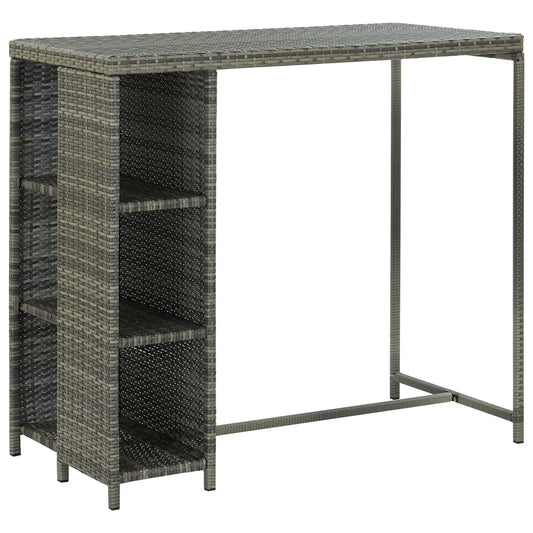 Garden Bar Set Grey Poly rattan 5 Piece Set Removable Covers