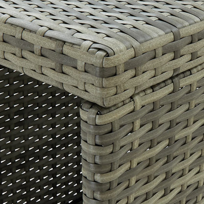 Garden Bar Set Grey Poly rattan 5 Piece Set Removable Covers