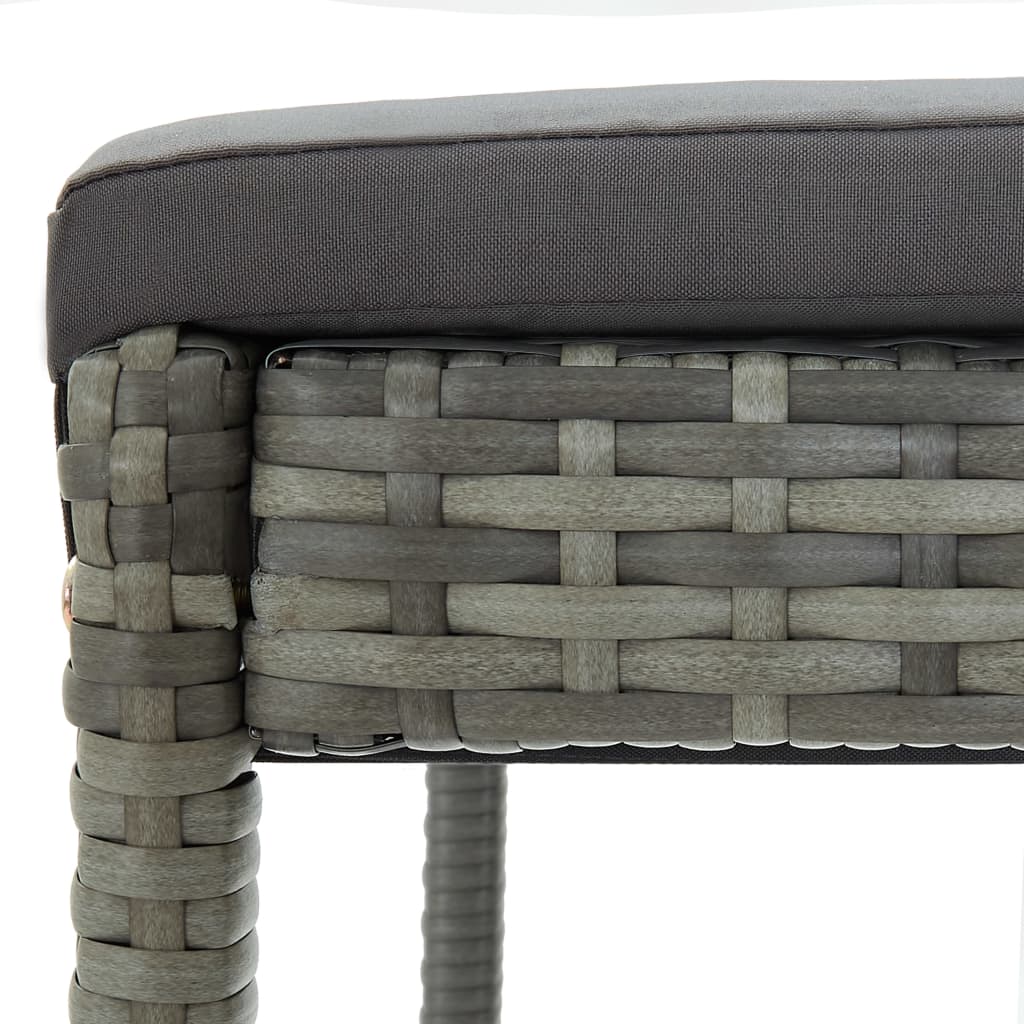 Garden Bar Set Grey Poly rattan 5 Piece Set Removable Covers