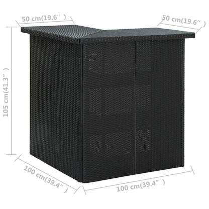 Garden Bar Set Black, Cream