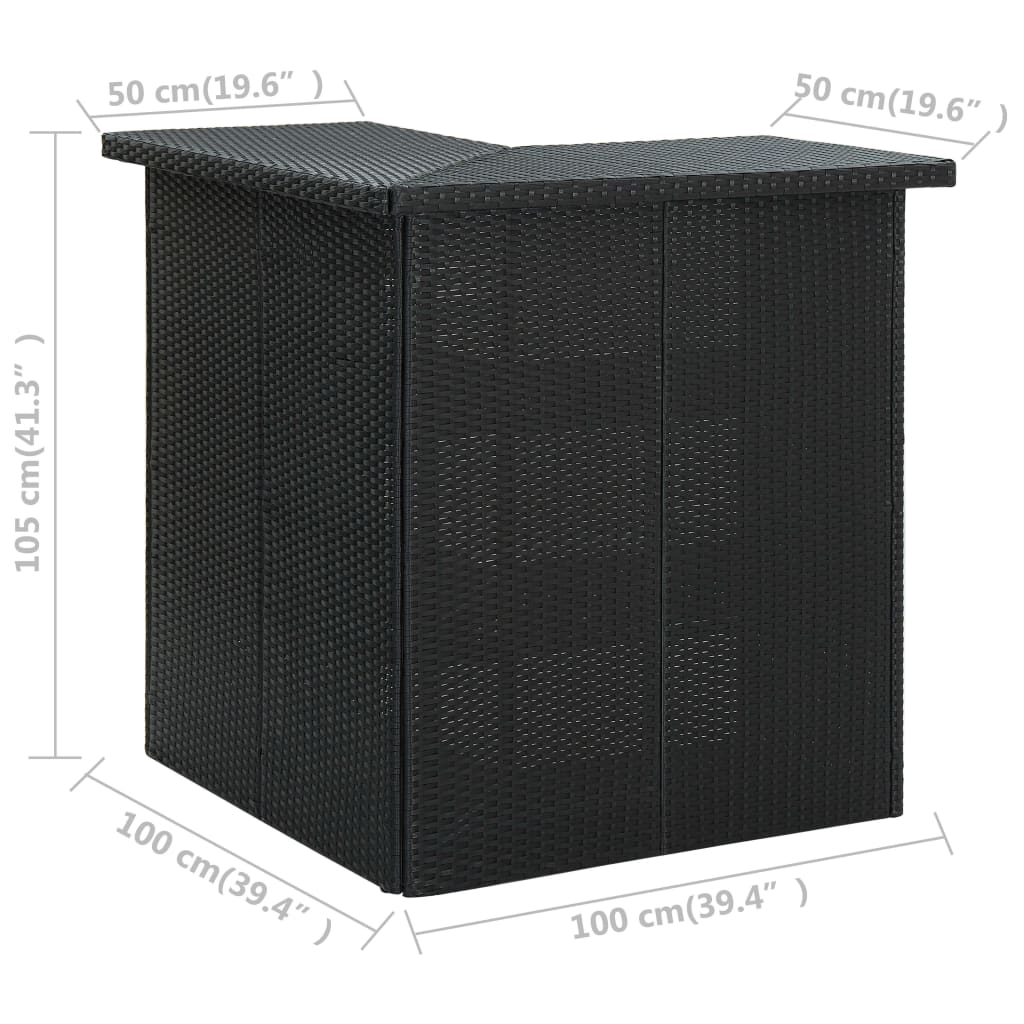 Garden Bar Set Black, Cream