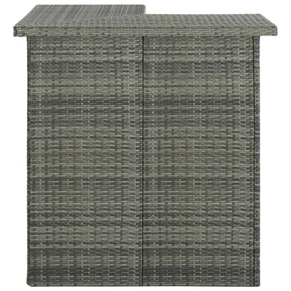 Garden Bar Set Grey Poly rattan, powder-coated steel, 100% polyester