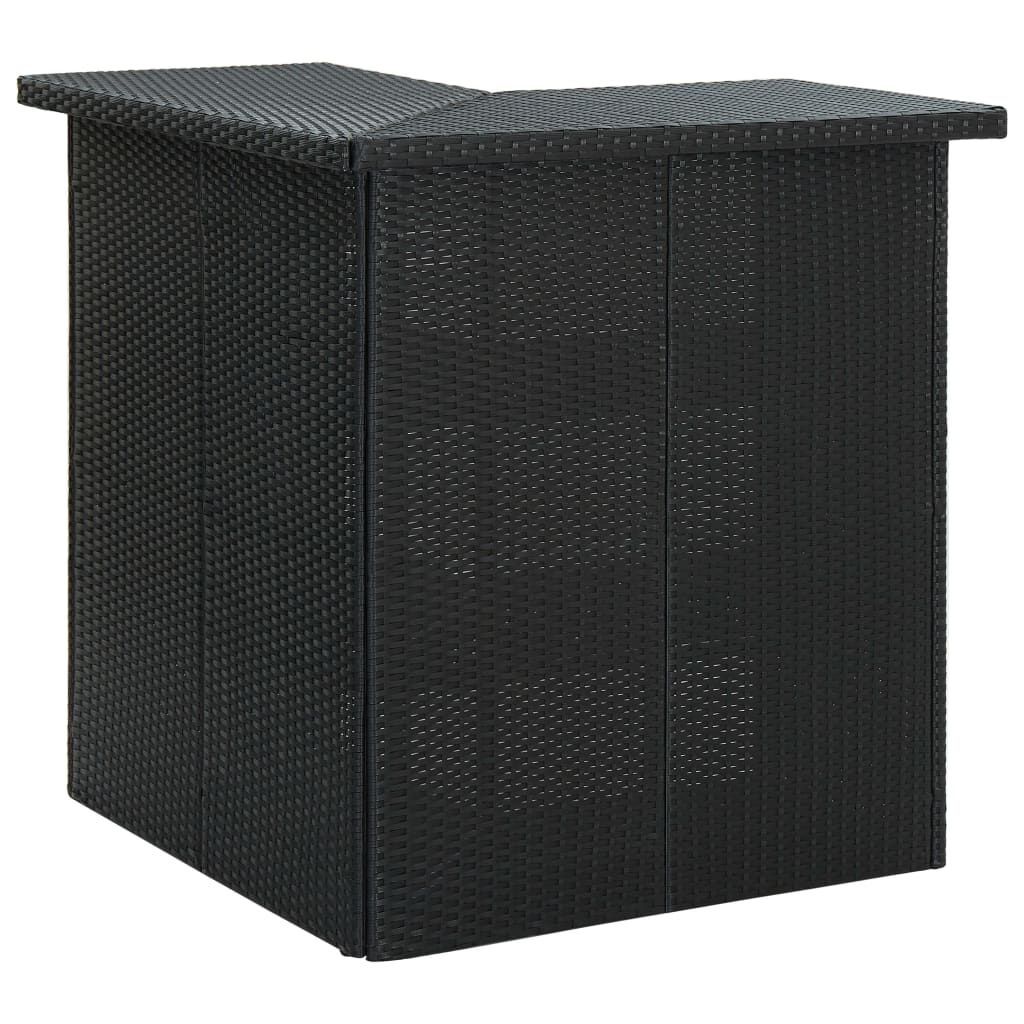 Garden Bar Set Black Poly rattan 16-piece set Removable Covers