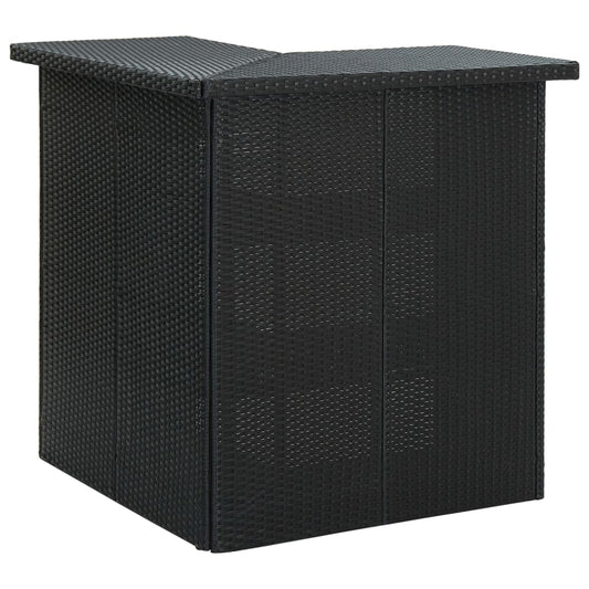 Garden Bar Set Black Poly rattan 16-piece set Removable Covers