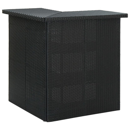 Garden Bar Set Black Poly rattan 16-piece set Removable Covers