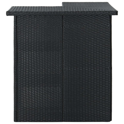 Garden Bar Set Black Poly rattan 16-piece set Removable Covers