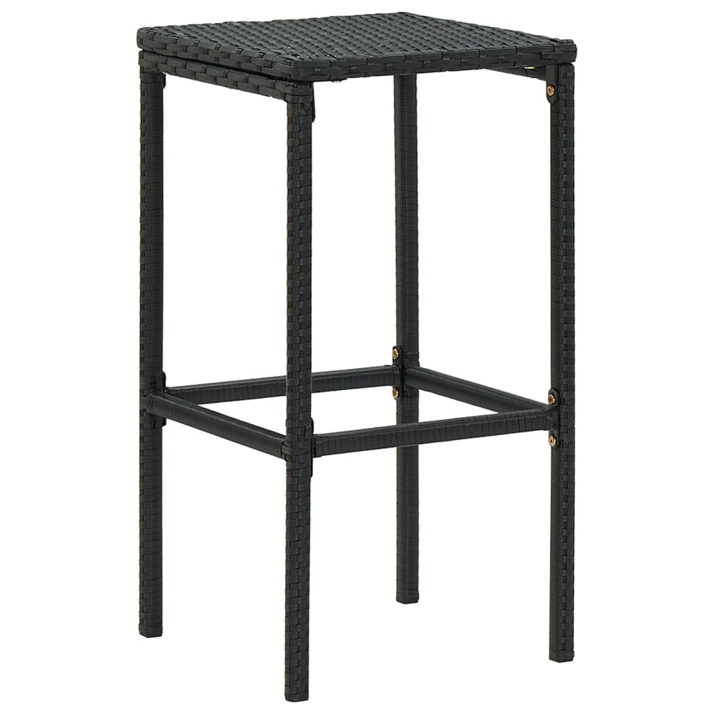 Garden Bar Set Black Poly rattan 16-piece set Removable Covers