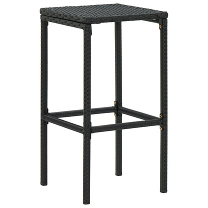 Garden Bar Set Black Poly rattan 16-piece set Removable Covers